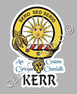 Custom Kerr Clan Crest Decal - Scottish Heritage Emblem Sticker for Car, Laptop, and Water Bottle
