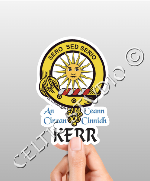Vinyl  Kerr Clan Badge Decal - Personalized Scottish Family Heritage Sticker