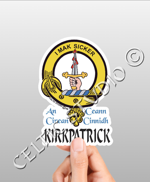 Vinyl  Kirkpatrick Clan Badge Decal - Personalized Scottish Family Heritage Sticker