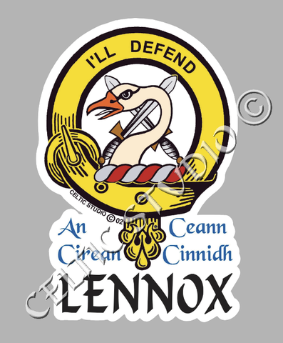 Custom Lennox Clan Crest Decal - Scottish Heritage Emblem Sticker for Car, Laptop, and Water Bottle