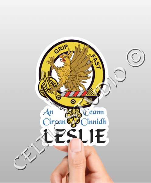 Vinyl  Leslie Clan Badge Decal - Personalized Scottish Family Heritage Sticker