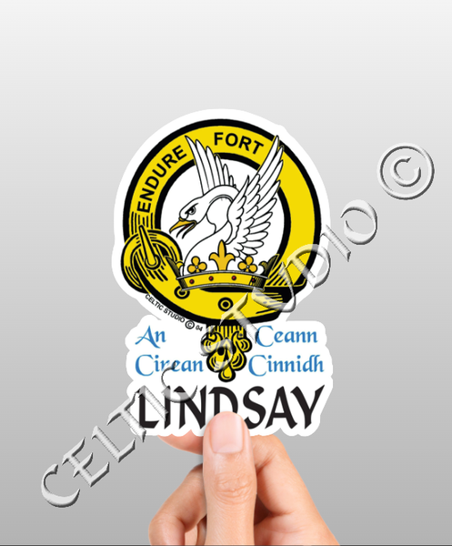 Vinyl  Lindsay Clan Badge Decal - Personalized Scottish Family Heritage Sticker