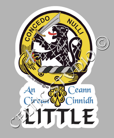 Custom Little Clan Crest Decal - Scottish Heritage Emblem Sticker for Car, Laptop, and Water Bottle