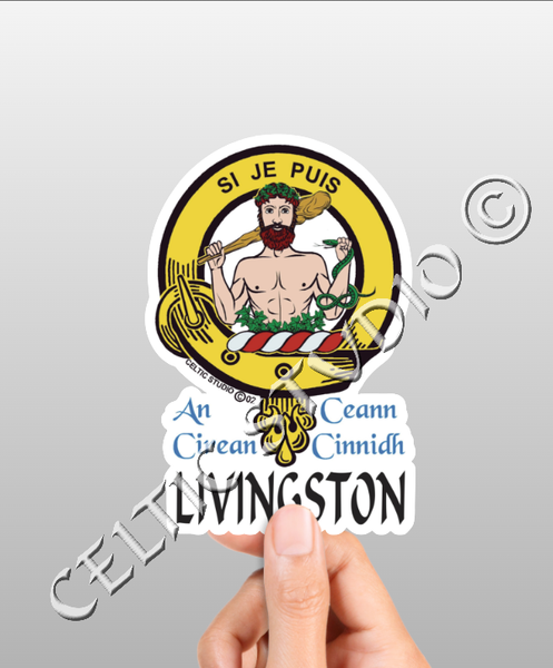 Vinyl  Livingston Clan Badge Decal - Personalized Scottish Family Heritage Sticker