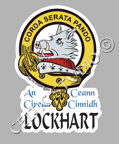 Custom Lockhart Clan Crest Decal - Scottish Heritage Emblem Sticker for Car, Laptop, and Water Bottle