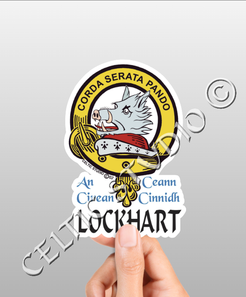 Vinyl  Lockhart Clan Badge Decal - Personalized Scottish Family Heritage Sticker