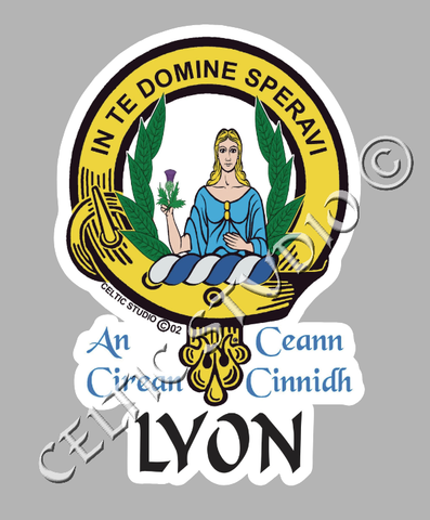 Custom Lyon Clan Crest Decal - Scottish Heritage Emblem Sticker for Car, Laptop, and Water Bottle