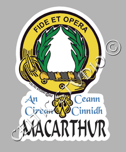 Custom Macarthur Clan Crest Decal - Scottish Heritage Emblem Sticker for Car, Laptop, and Water Bottle