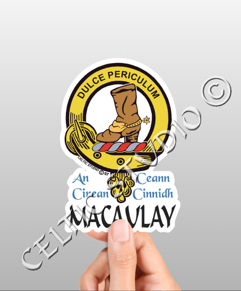 Vinyl  Macaulay Clan Badge Decal - Personalized Scottish Family Heritage Sticker