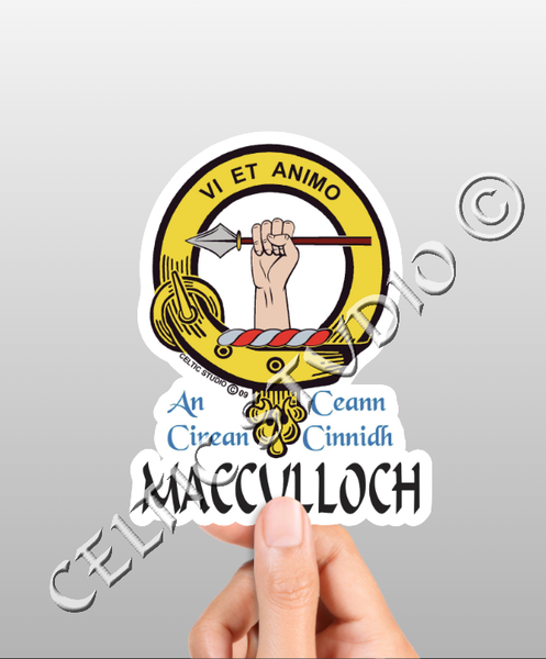 Vinyl  Macculloch Clan Badge Decal - Personalized Scottish Family Heritage Sticker