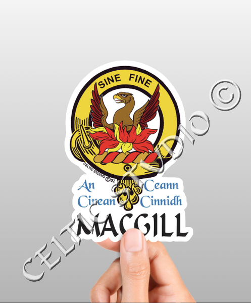 Vinyl  Macgill Clan Badge Decal - Personalized Scottish Family Heritage Sticker
