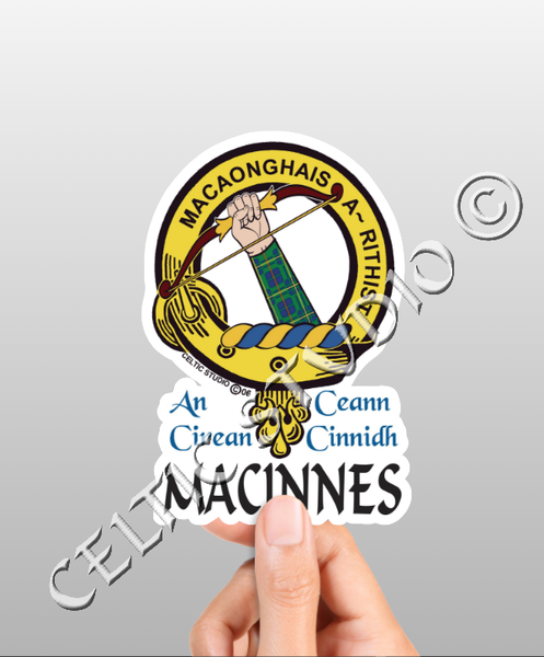 Vinyl  Macinnes Clan Badge Decal - Personalized Scottish Family Heritage Sticker