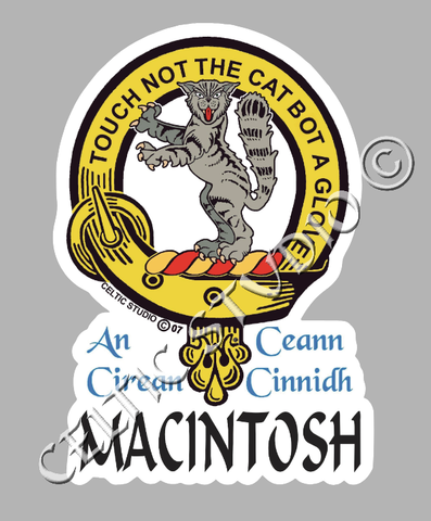 Custom Macintosh Clan Crest Decal - Scottish Heritage Emblem Sticker for Car, Laptop, and Water Bottle