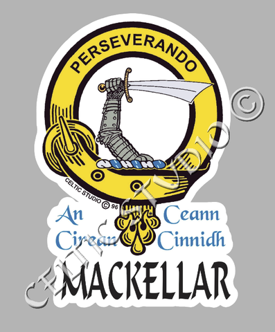 Custom Mackellar Clan Crest Decal - Scottish Heritage Emblem Sticker for Car, Laptop, and Water Bottle