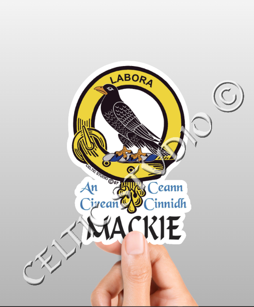 Vinyl  Mackie Clan Badge Decal - Personalized Scottish Family Heritage Sticker