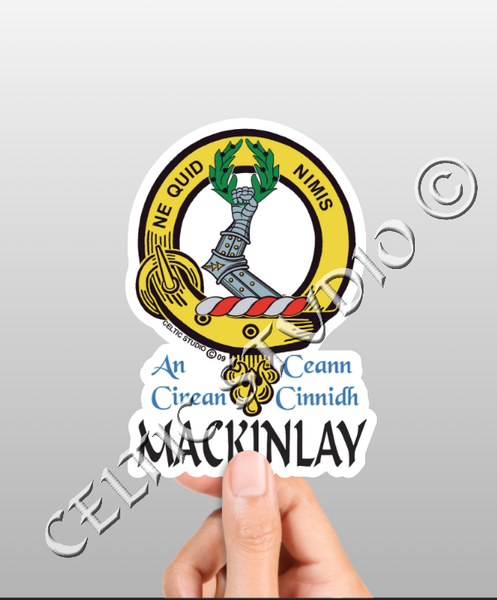 Vinyl  Mackinlay Clan Badge Decal - Personalized Scottish Family Heritage Sticker