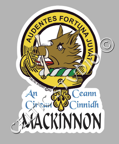 Custom Mackinnon Clan Crest Decal - Scottish Heritage Emblem Sticker for Car, Laptop, and Water Bottle