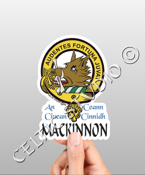 Vinyl  Mackinnon Clan Badge Decal - Personalized Scottish Family Heritage Sticker