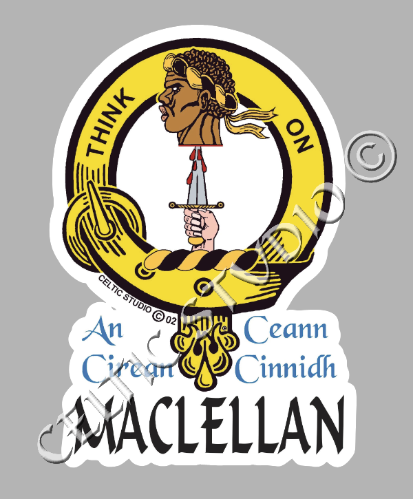 Custom Maclellan Clan Crest Decal - Scottish Heritage Emblem Sticker for Car, Laptop, and Water Bottle