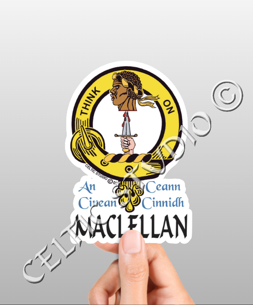 Vinyl  Maclellan Clan Badge Decal - Personalized Scottish Family Heritage Sticker