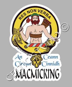Custom Macmicking Clan Crest Decal - Scottish Heritage Emblem Sticker for Car, Laptop, and Water Bottle