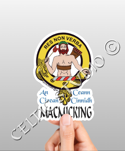 Vinyl  Macmicking Clan Badge Decal - Personalized Scottish Family Heritage Sticker