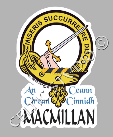 Custom Macmillan Clan Crest Decal - Scottish Heritage Emblem Sticker for Car, Laptop, and Water Bottle
