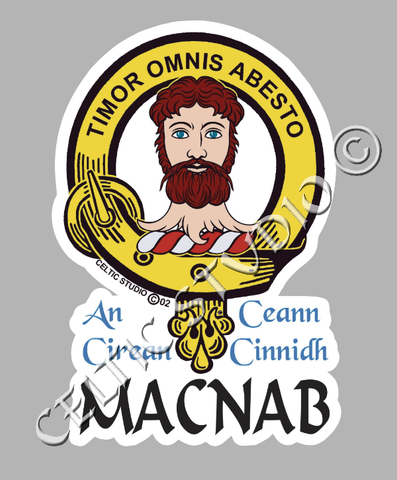 Custom Macnab Clan Crest Decal - Scottish Heritage Emblem Sticker for Car, Laptop, and Water Bottle