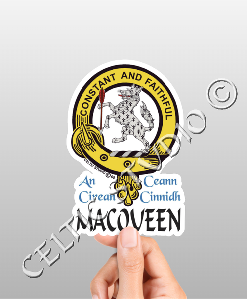 Vinyl  Macqueen Clan Badge Decal - Personalized Scottish Family Heritage Sticker