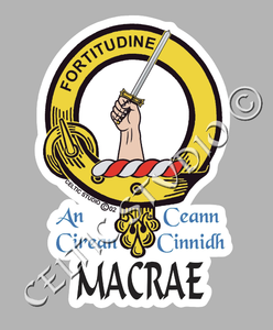 Custom Macrae Clan Crest Decal - Scottish Heritage Emblem Sticker for Car, Laptop, and Water Bottle