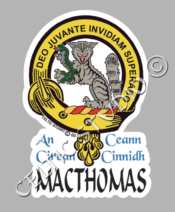 Custom Macthomas Clan Crest Decal - Scottish Heritage Emblem Sticker for Car, Laptop, and Water Bottle