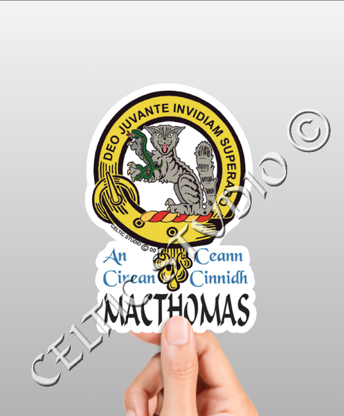 Vinyl  Macthomas Clan Badge Decal - Personalized Scottish Family Heritage Sticker