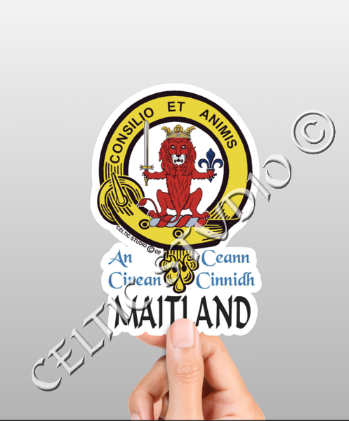 Vinyl  Maitland Clan Badge Decal - Personalized Scottish Family Heritage Sticker