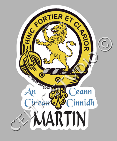 Custom Martin Clan Crest Decal - Scottish Heritage Emblem Sticker for Car, Laptop, and Water Bottle