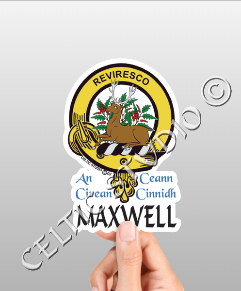 Vinyl  Maxwell Clan Badge Decal - Personalized Scottish Family Heritage Sticker