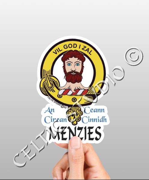 Vinyl  Menzies Clan Badge Decal - Personalized Scottish Family Heritage Sticker