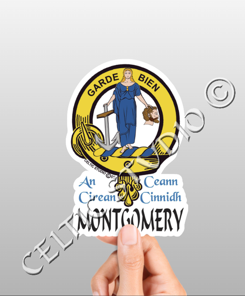 Vinyl  Montgomery Clan Badge Decal - Personalized Scottish Family Heritage Sticker