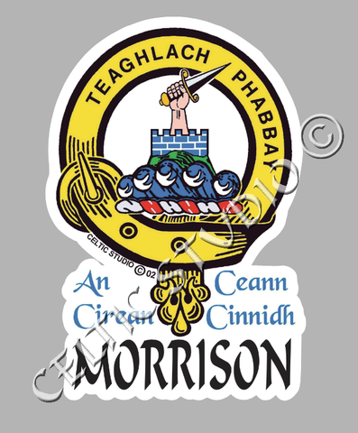 Custom Morrison Clan Crest Decal - Scottish Heritage Emblem Sticker for Car, Laptop, and Water Bottle