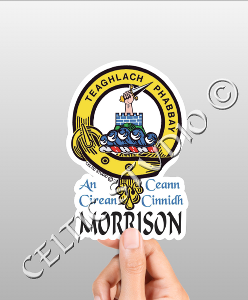 Vinyl  Morrison Clan Badge Decal - Personalized Scottish Family Heritage Sticker