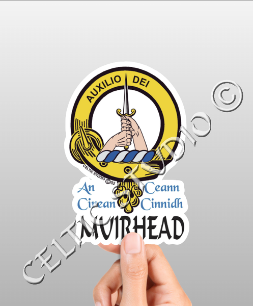 Vinyl  Muirhead Clan Badge Decal - Personalized Scottish Family Heritage Sticker