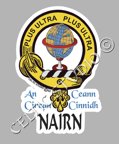 Custom Nairn Clan Crest Decal - Scottish Heritage Emblem Sticker for Car, Laptop, and Water Bottle