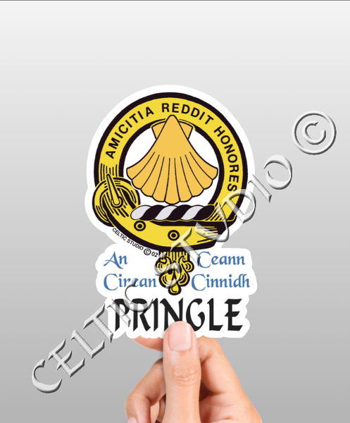Vinyl  Pringle Clan Badge Decal - Personalized Scottish Family Heritage Sticker