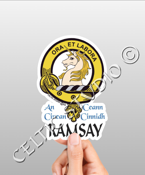 Vinyl  Ramsay Clan Badge Decal - Personalized Scottish Family Heritage Sticker