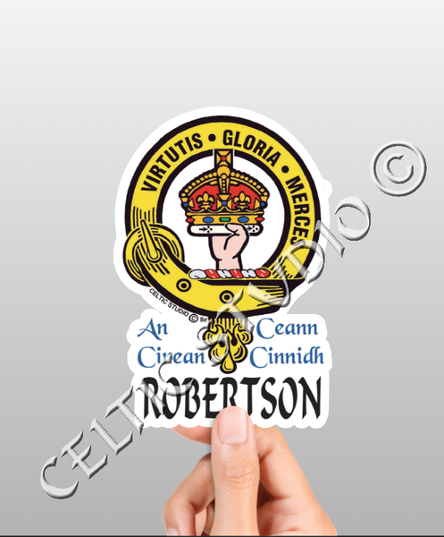 Vinyl  Robertson Clan Badge Decal - Personalized Scottish Family Heritage Sticker