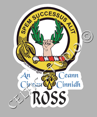 Custom Ross Clan Crest Decal - Scottish Heritage Emblem Sticker for Car, Laptop, and Water Bottle