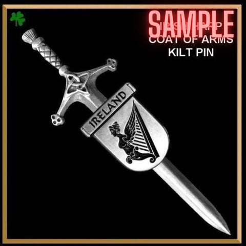 Phillips Irish Coat of Arms Shield Kilt Pin