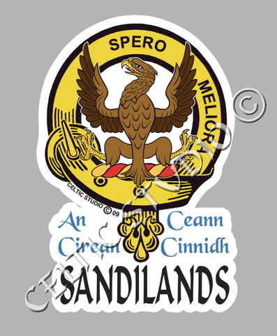 Custom Sandilands Clan Crest Decal - Scottish Heritage Emblem Sticker for Car, Laptop, and Water Bottle