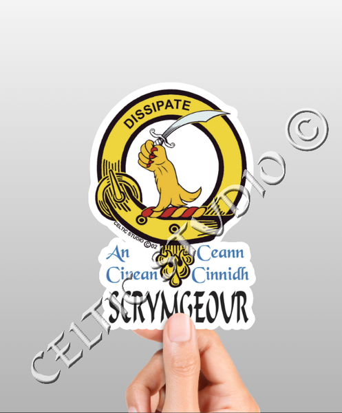 Scrymgeour Clan Crest Decal | Custom Scottish Heritage Car & Laptop Stickers