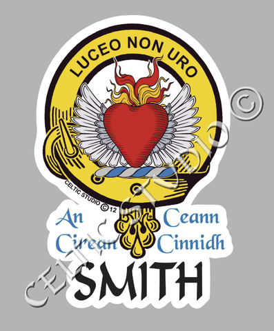 Custom Smith Clan Crest Decal - Scottish Heritage Emblem Sticker for Car, Laptop, and Water Bottle