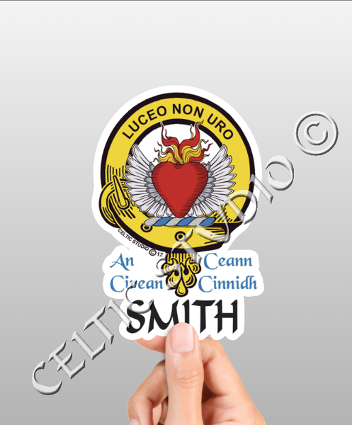 Vinyl  Smith Clan Badge Decal - Personalized Scottish Family Heritage Sticker